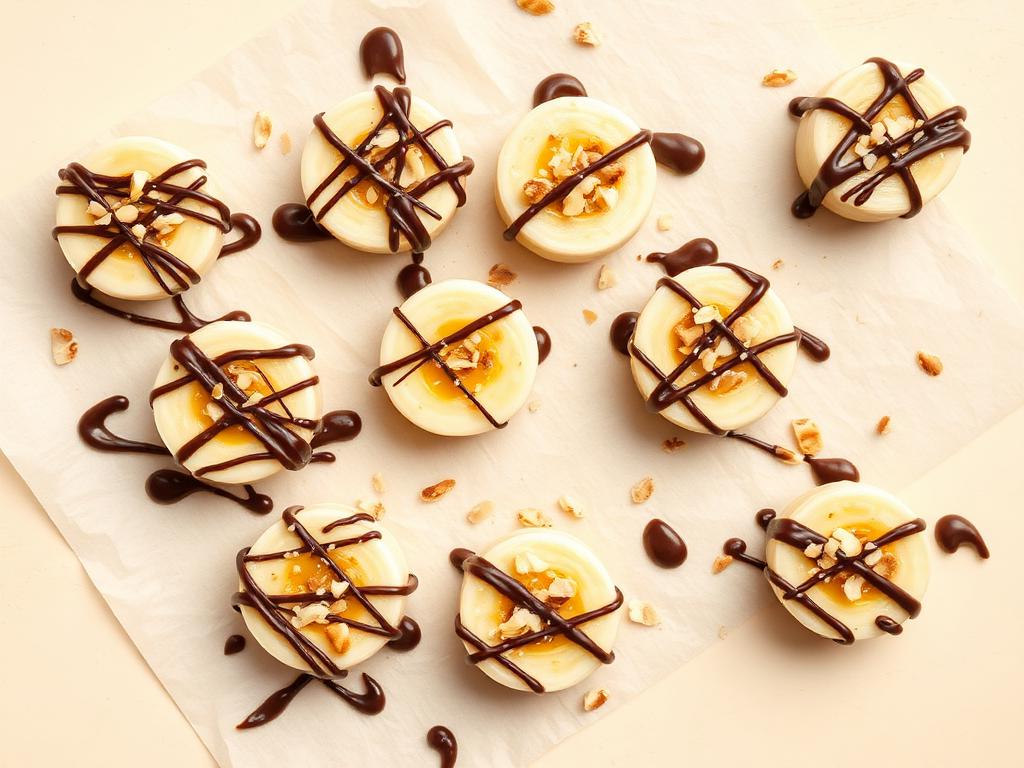 Frozen banana bites — finished and ready to eat