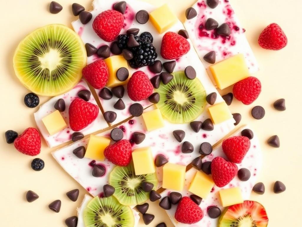 Frozen yoghurt bark — finished and ready to eat